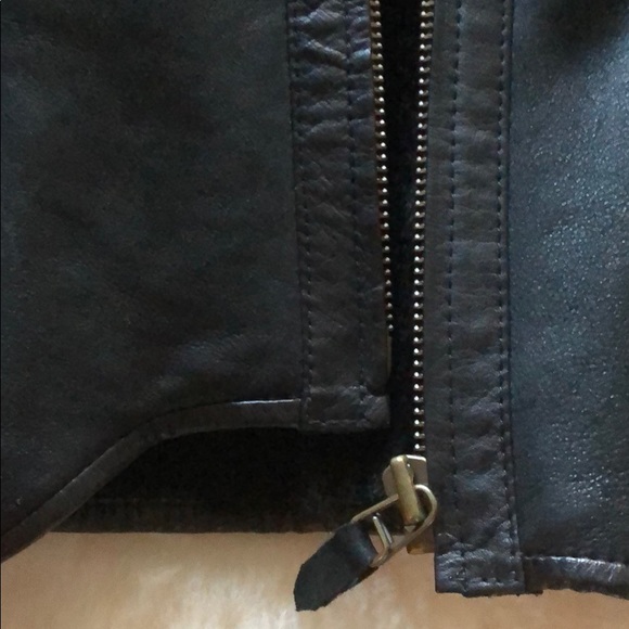 Designer Autunno black shearling leather jacket - Picture 7 of 8